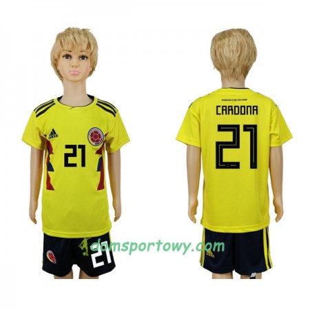 Koszulka Kolumbia Cardona 21 Dziecięcy Domowe Koszulki Piłkarskie Mistrzostwa Świata 2018